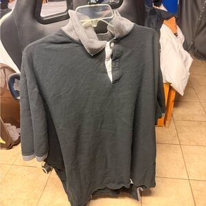 Men's Black and Gray Polo Shirt